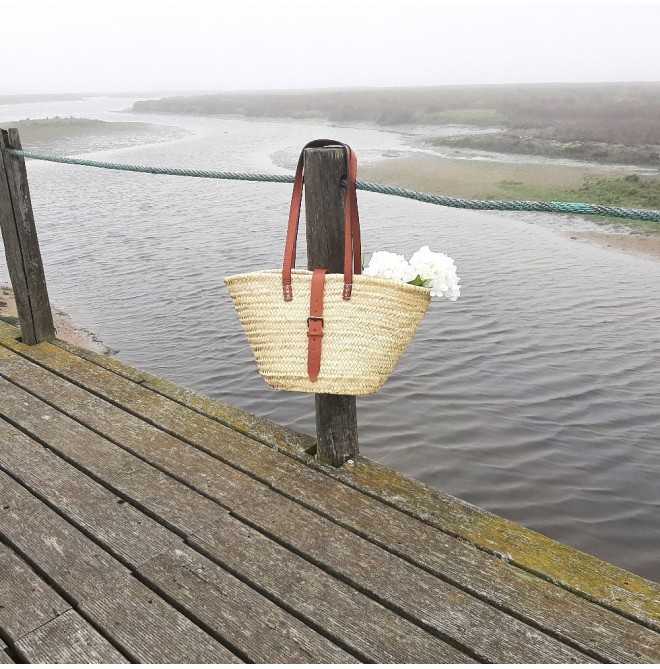 French shopping basket straw bag