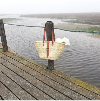 French shopping basket straw bag
