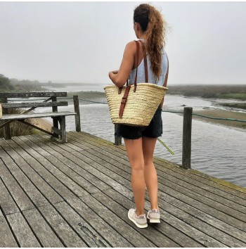 French shopping basket straw bag