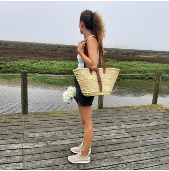 French shopping basket straw bag