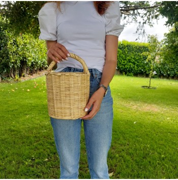 Vintage rattan basket bag