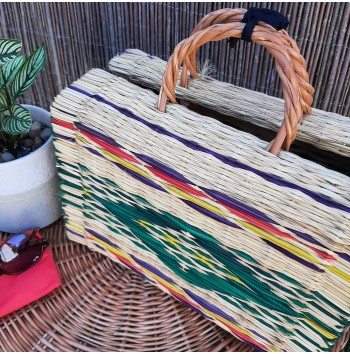 Colorful diamond pattern handbag