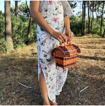 House shape wicker bag