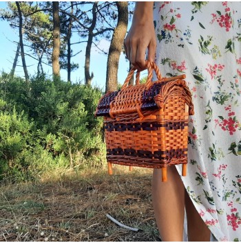 House shape wicker bag