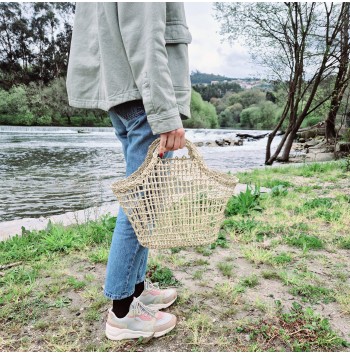 Mesh Straw Tote Bag