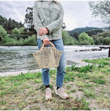 Mesh Straw Tote Bag