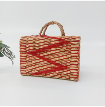 Vintage red reed basket