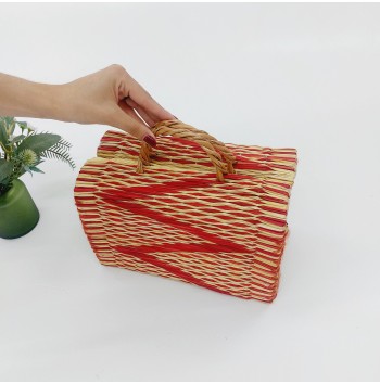 Vintage red reed basket