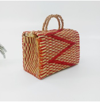Vintage red reed basket