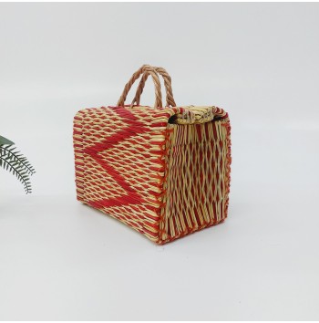 Vintage red reed basket