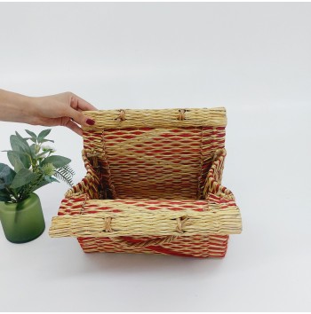 Vintage red reed basket