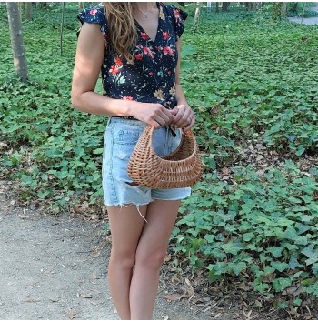 Vintage Straw Wicker Tote Bag