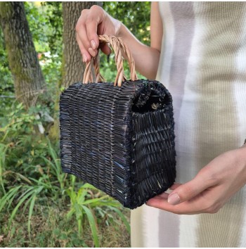 Black Reed Basket Bag